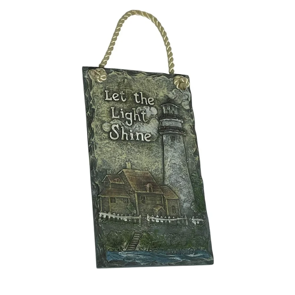 Coastal Lighthouse Wall Decor Let The Light Shine‎ Nautical Home Hanging